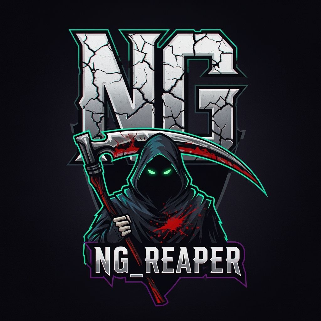 NG_Reaper Logo with Hooded Reaper in Anime Style