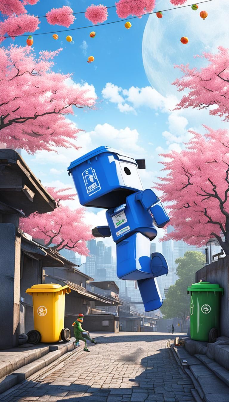 Futuristic Android Garbage Collector in 2101