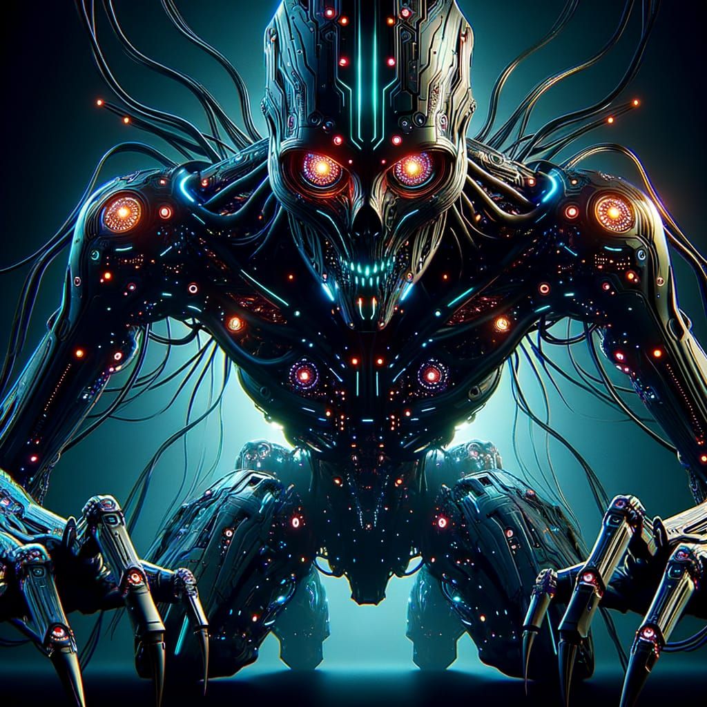Cyber Reaver in Dark Fantasy Aesthetic