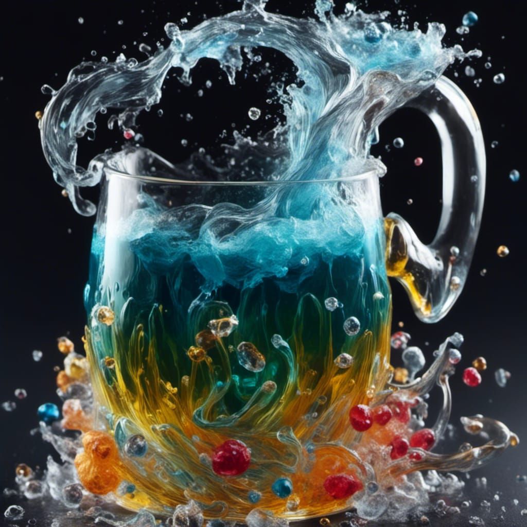 Surreal Whimsical Helix in Vibrant Colors Swirls into a Crys...