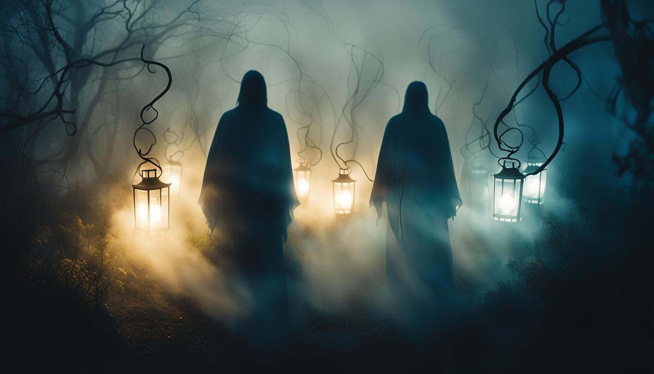 Ominous Figure Emerges from Fog in Dark Surrealism