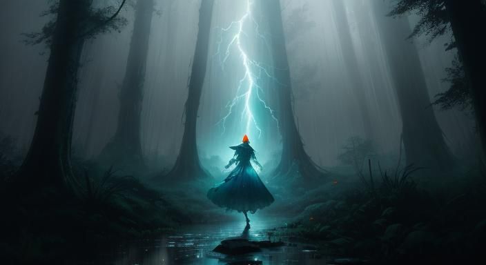 Ethereal Ghost in Storm, Digital Art
