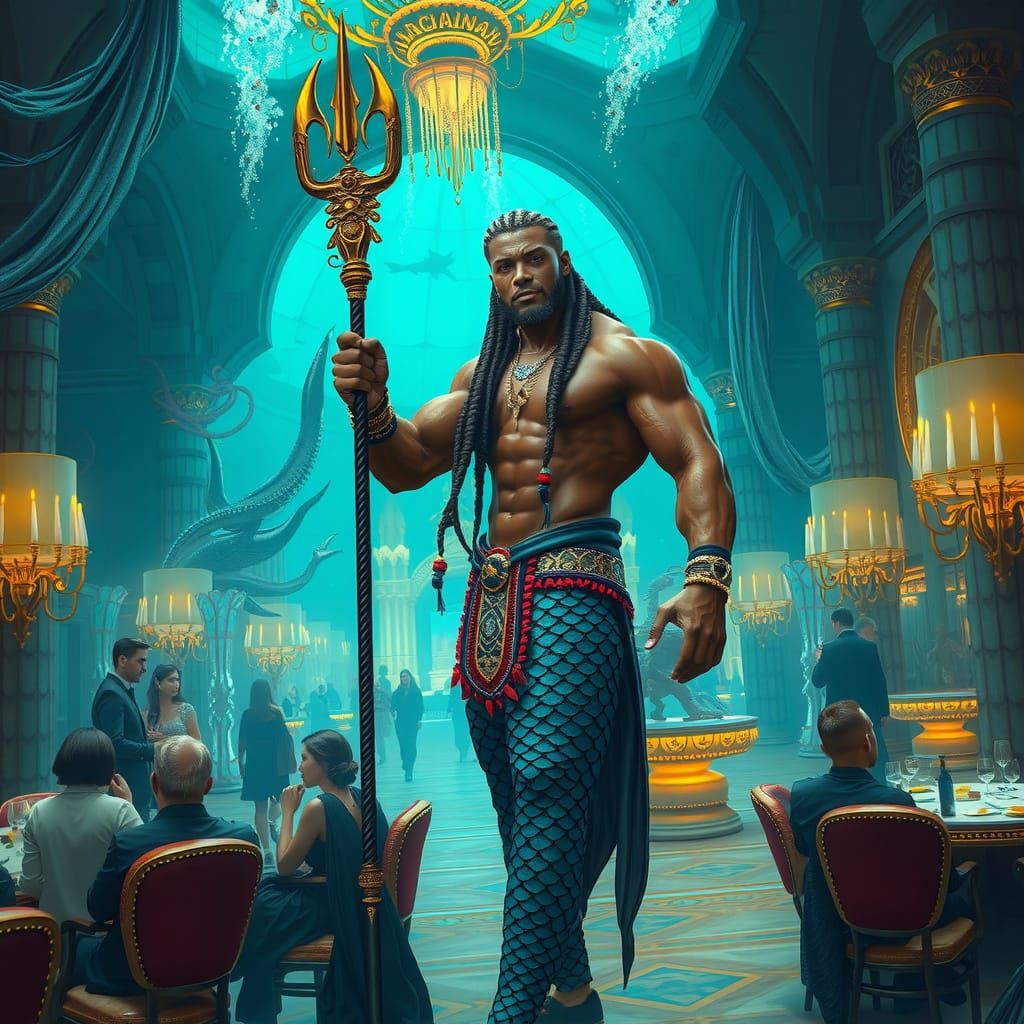 Poseidon Merman in Atlantis: Dystopian Futurism