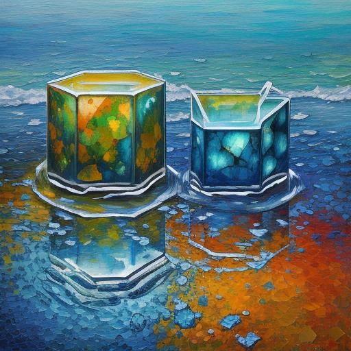 Abstract Geometric Shapes in Expressionist Oil Painting