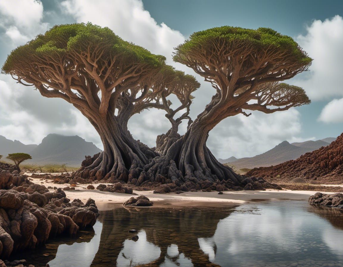 Majestic Dragon Blood Trees of Socotra Island