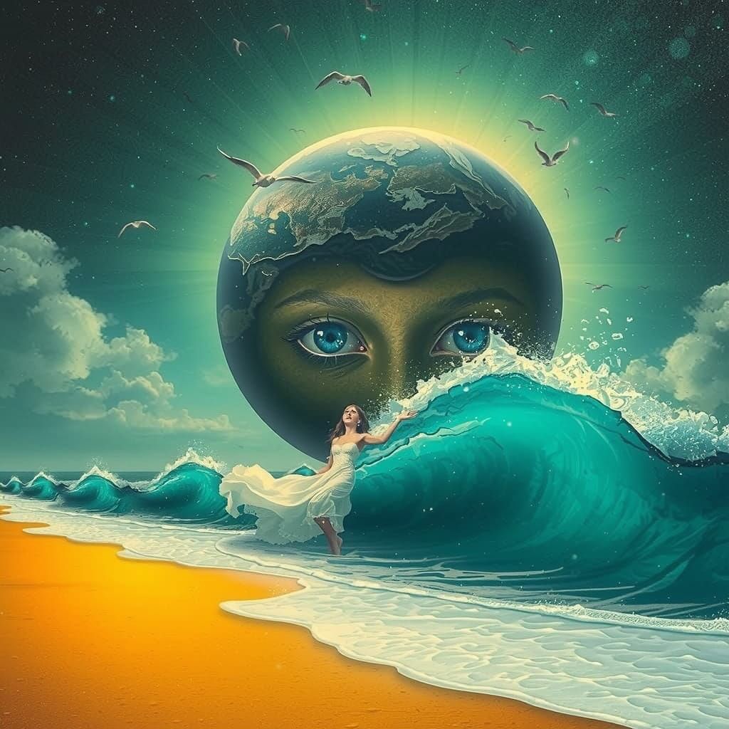 Surreal Sky Falls Into Sea, Birds Nest in Coral