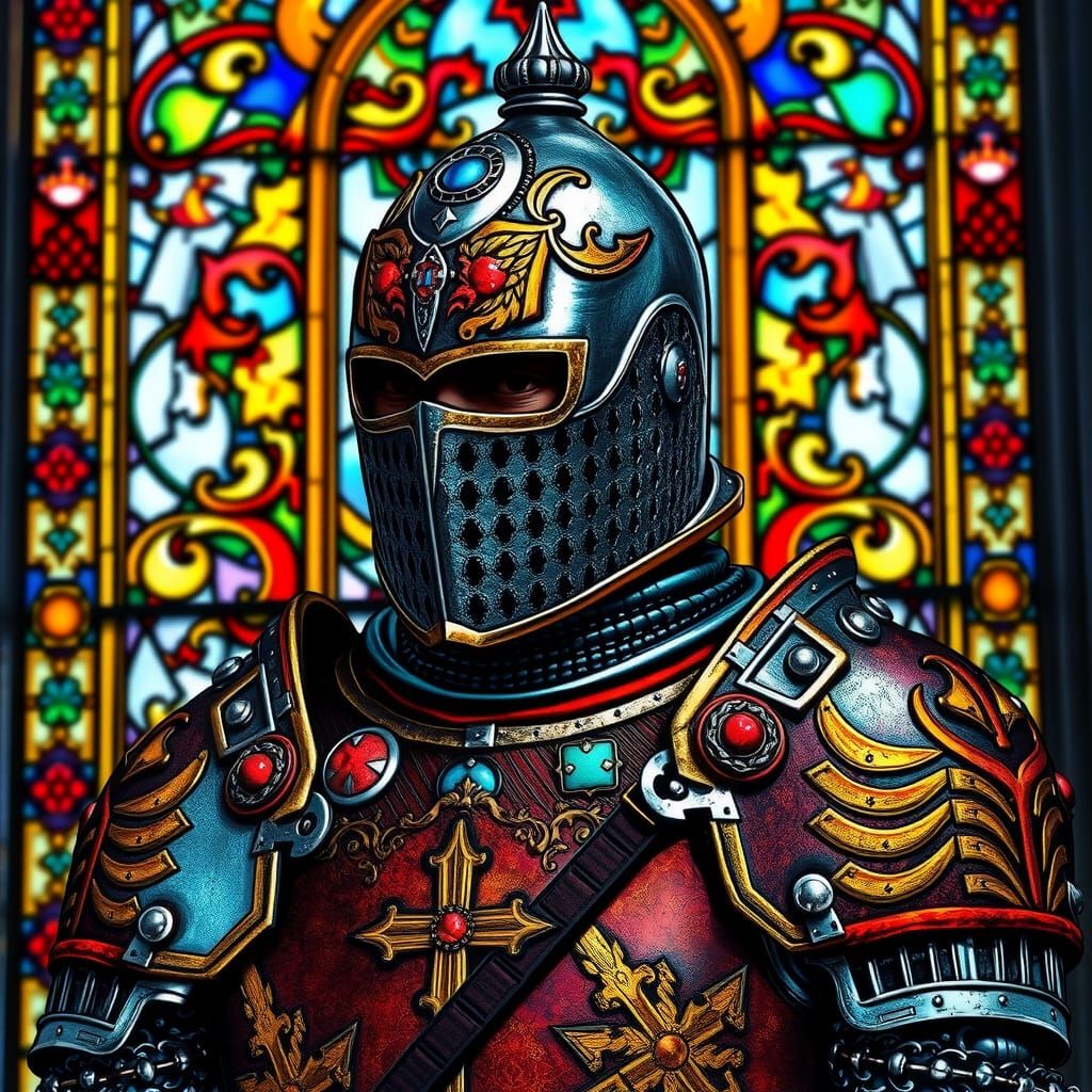 Knight in Enamel Armor Pixel Art