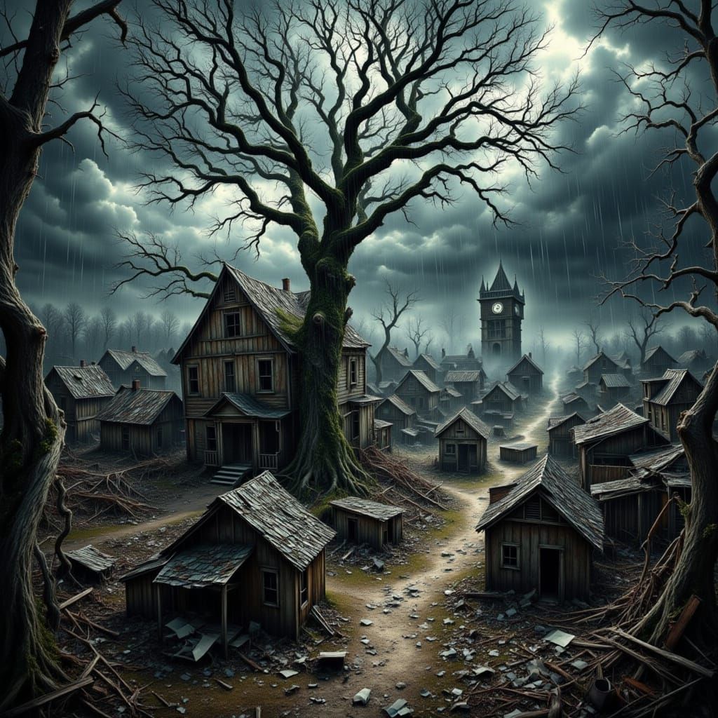 City in Turmoil: Plague Core Aggregate Painting