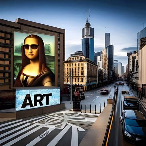 Billboard Featuring 'Art' and 'City' Text