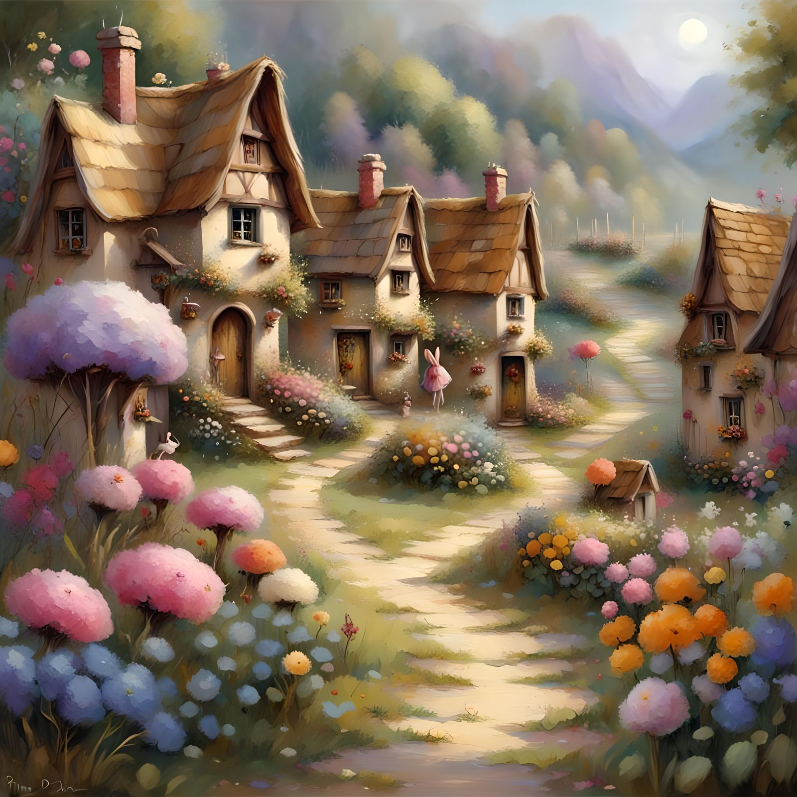 Beautiful hyperdetailed hyperdetailed whimsical fairy villag...