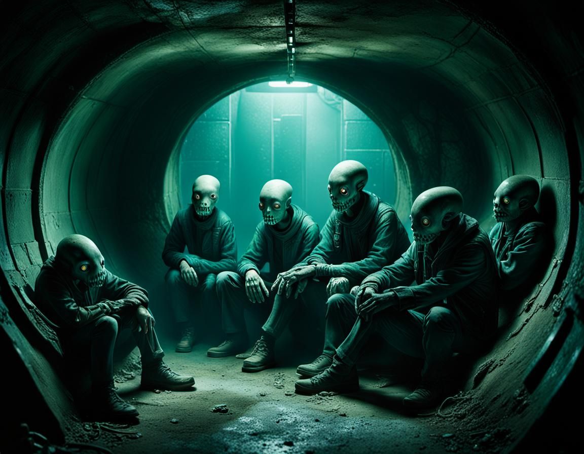 Surreal Sewer Dwellers in Abandoned Tunnel