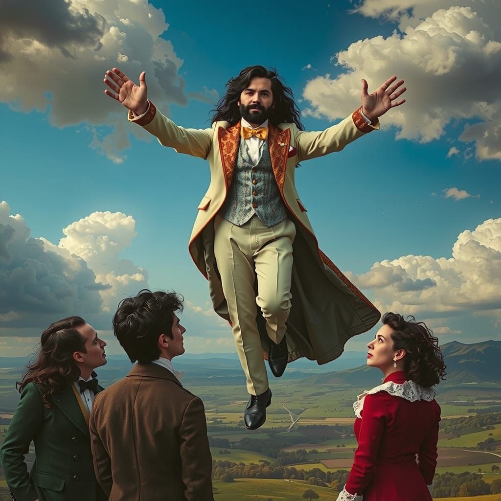 Victorian Gentleman Ascending, Whimsical Surrealism