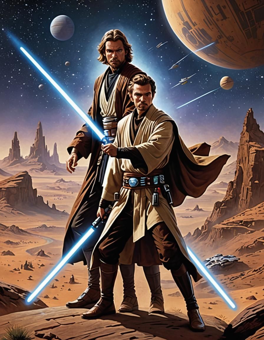 Jedi Knight and Padawan Use the Force