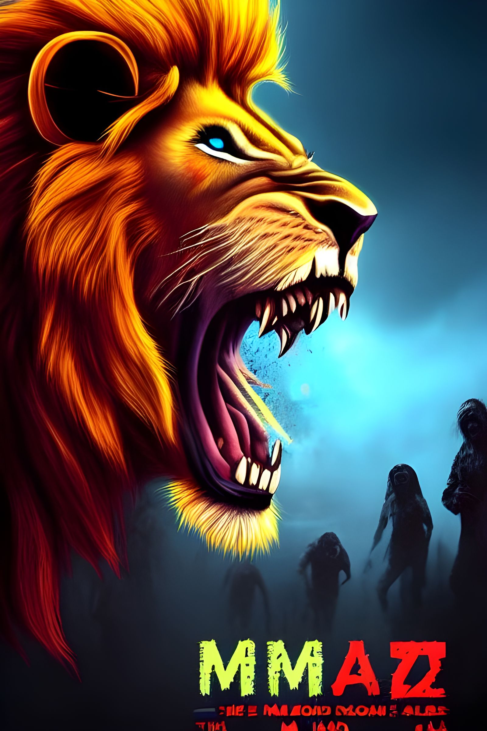 The Mad Zombie Lion: Epic Movie Poster Art