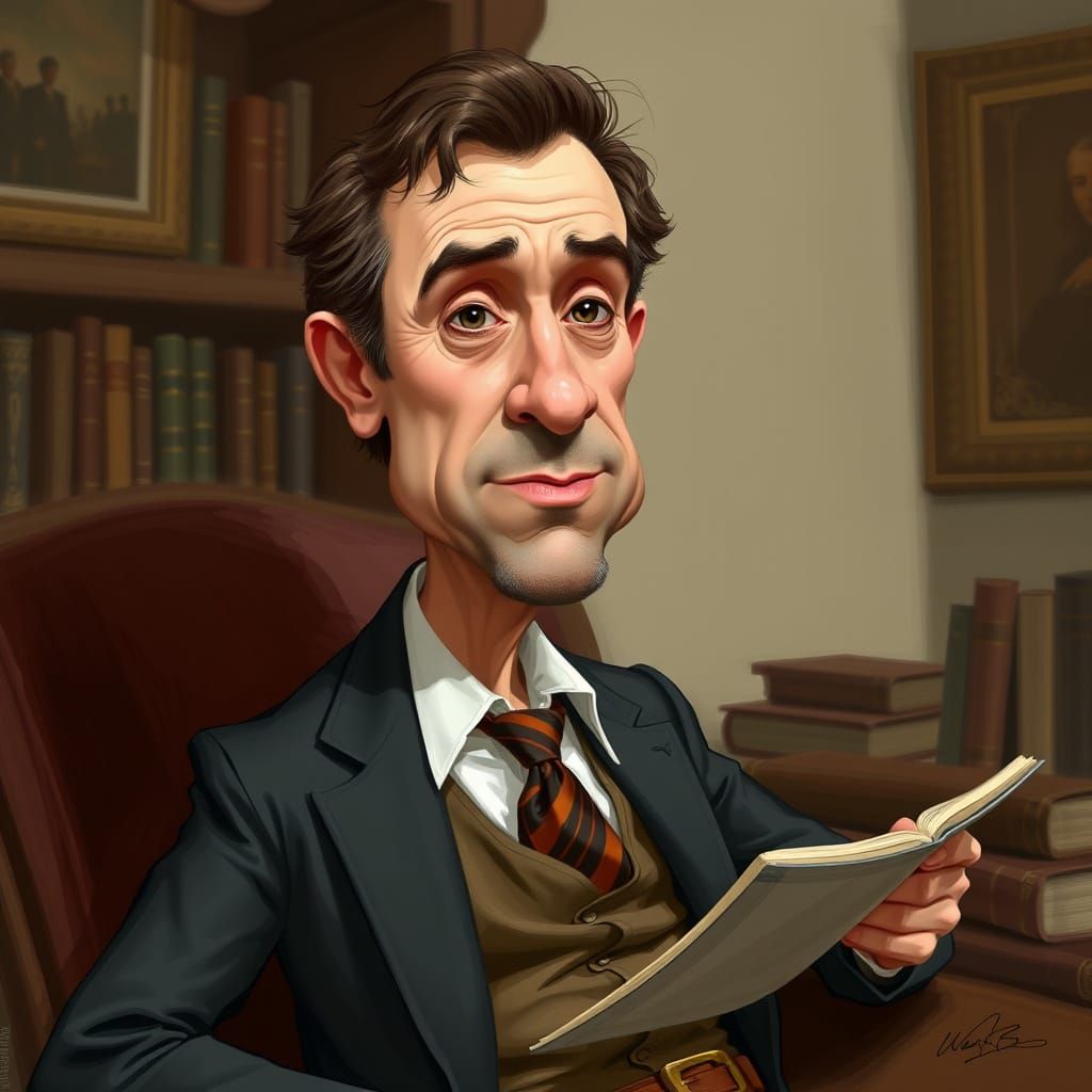 Caricature of a Gentleman in His Study
