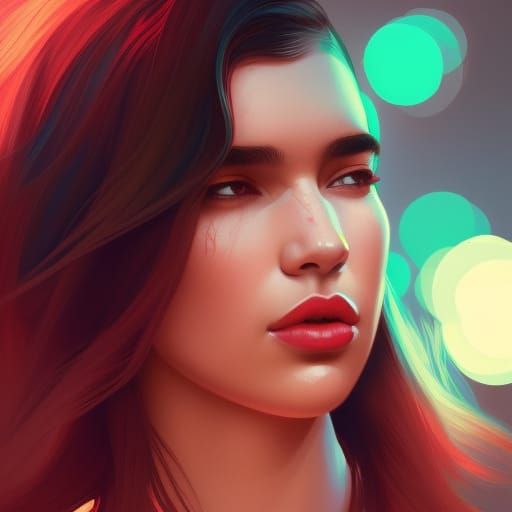 Dua Lipa Fan Art Portrait in Artgerm Style