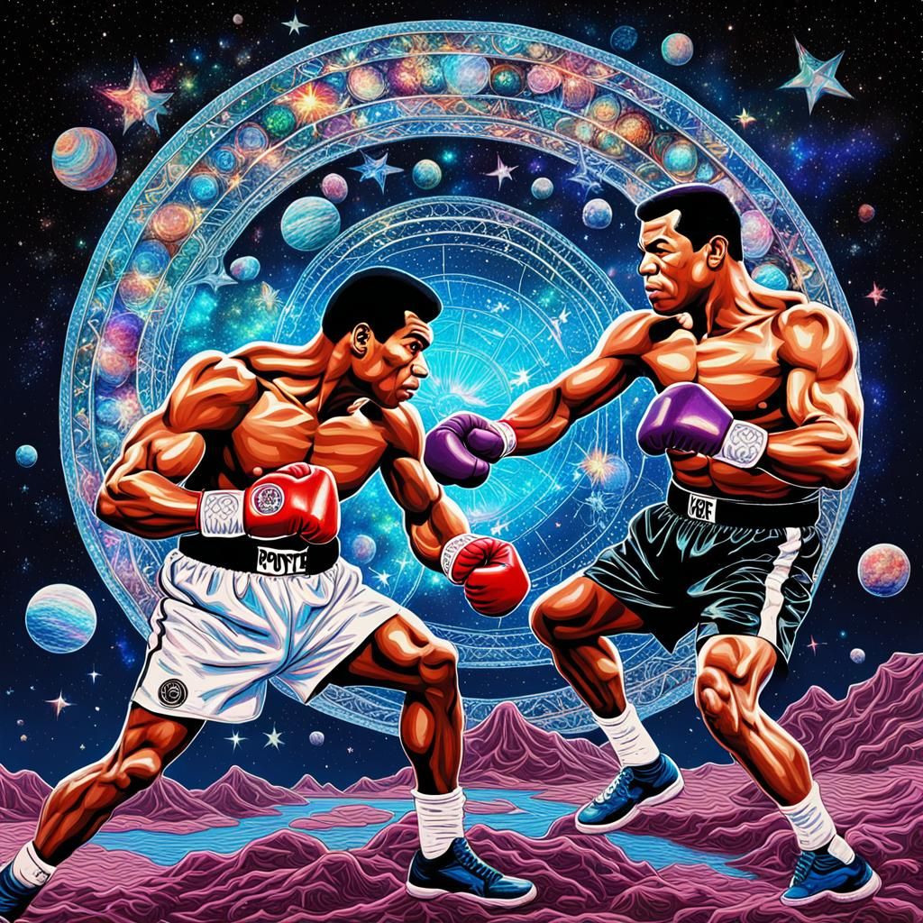 Popeye vs. Ali: Holographic Cosmic Illustration