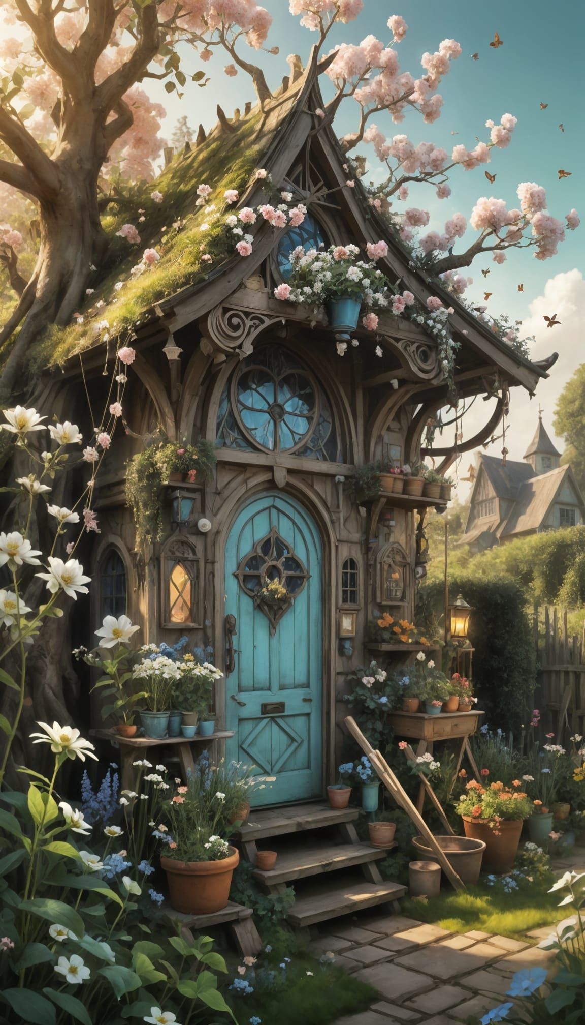 Enchanted Potting Shed in a Summer Flower Field