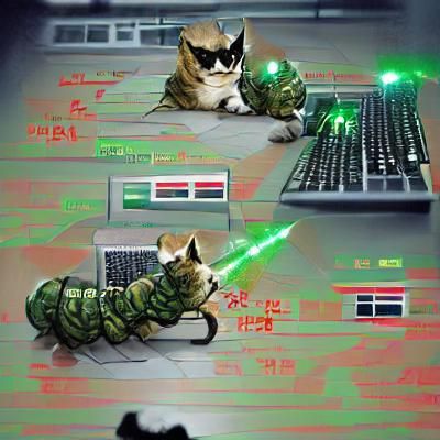 Cyberpunk Cat Warrior Ready for Battle