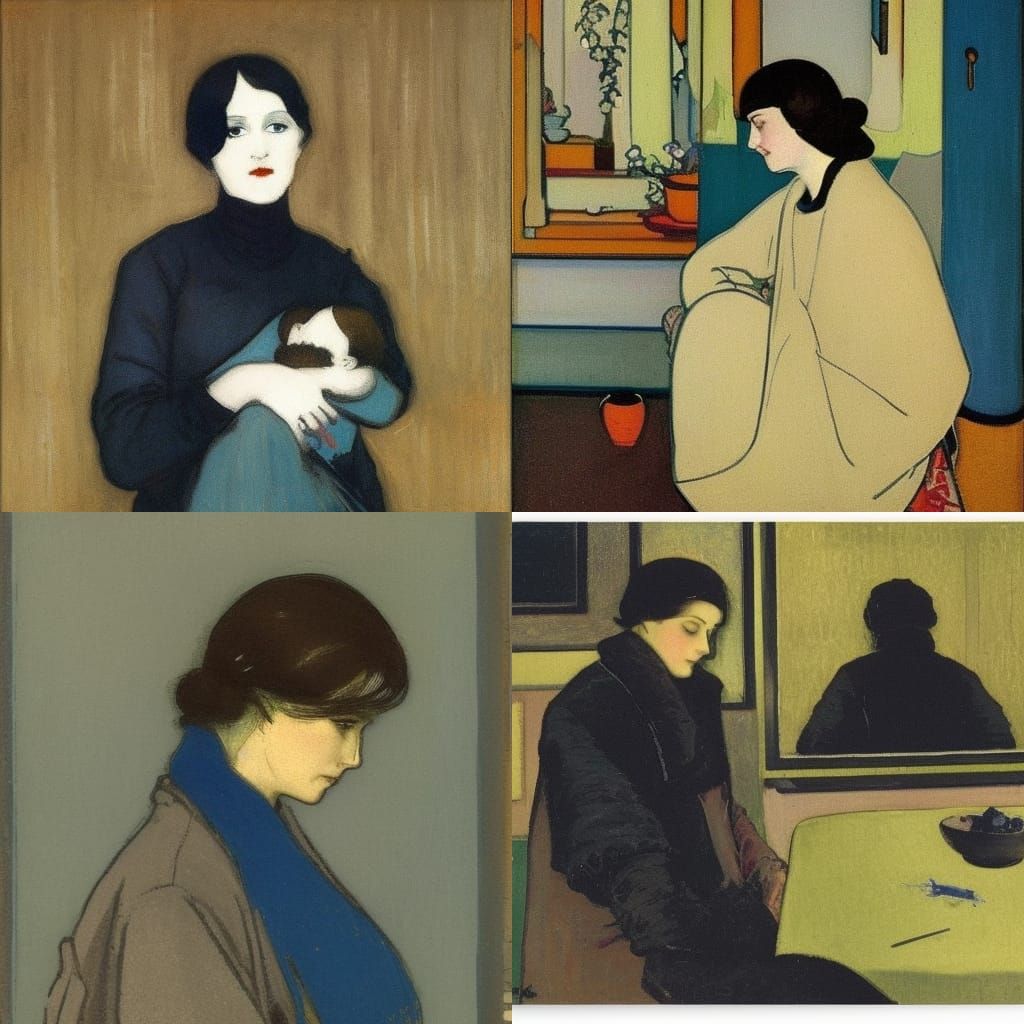 Landscape in the Style of Early Woodblock Prints