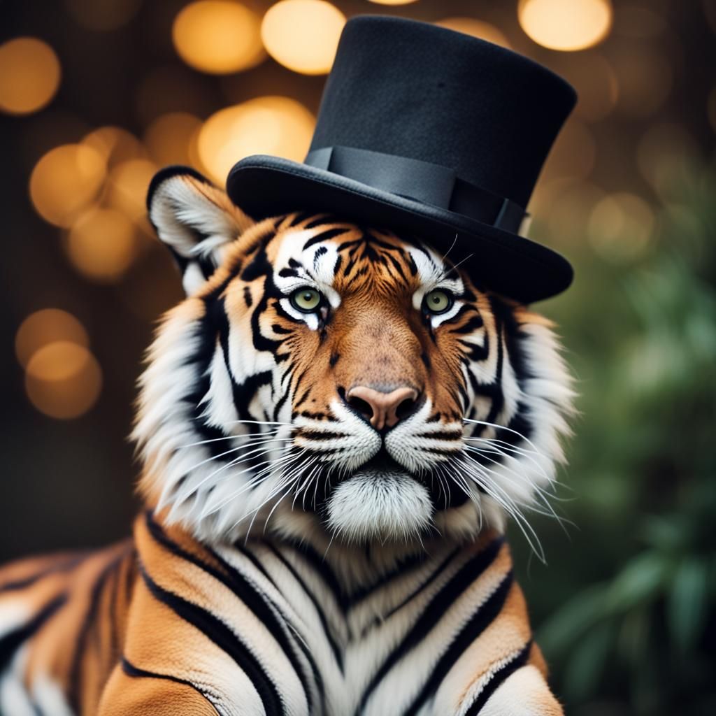 Tiger with Top Hat: Professional Photography