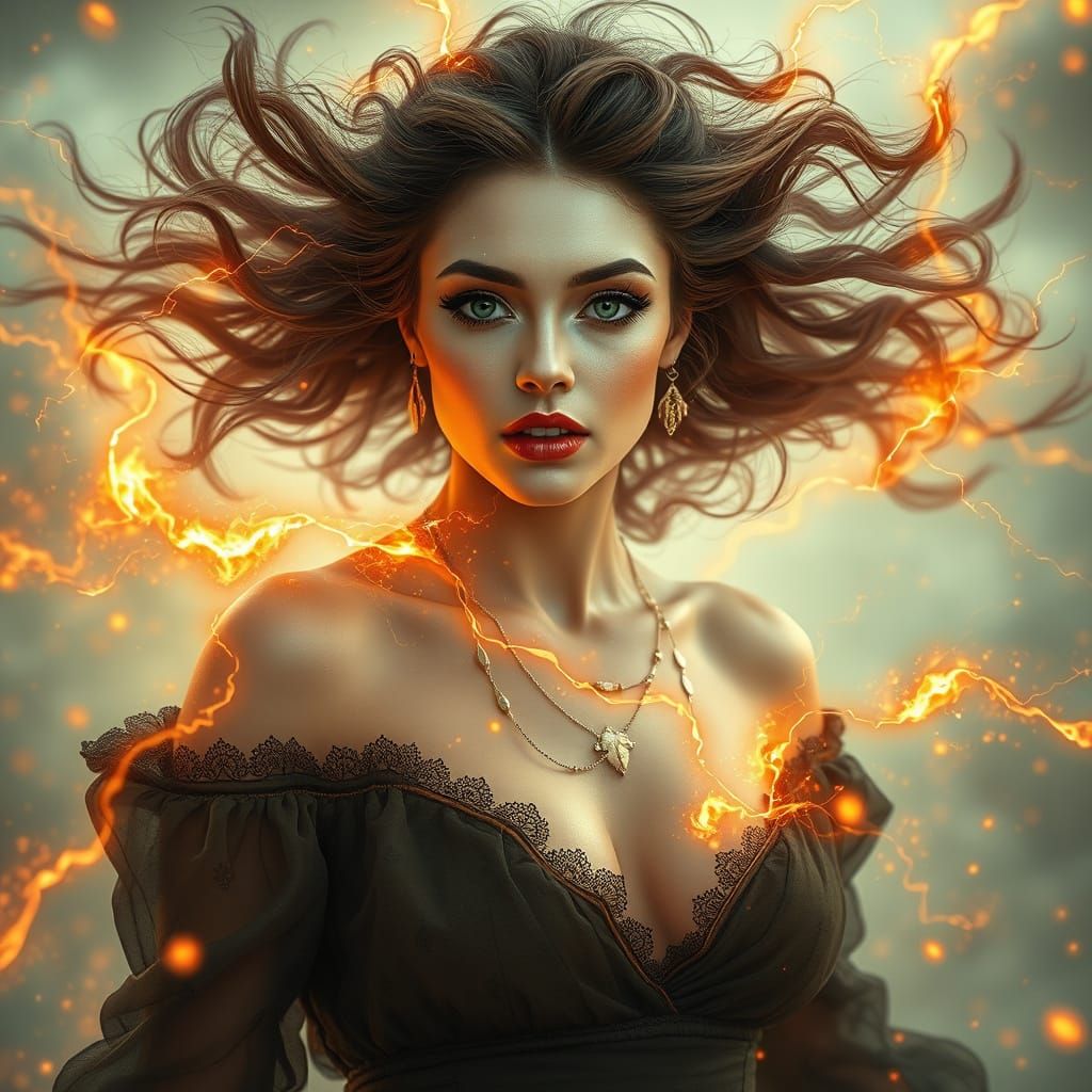 Golden Goddess Conjured by Ethereal Magic