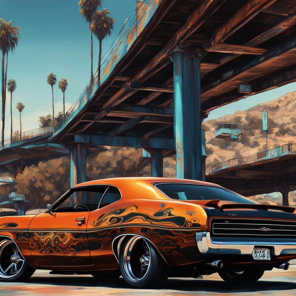 Custom 1970 Ford Torino King Cobra at Skatepark