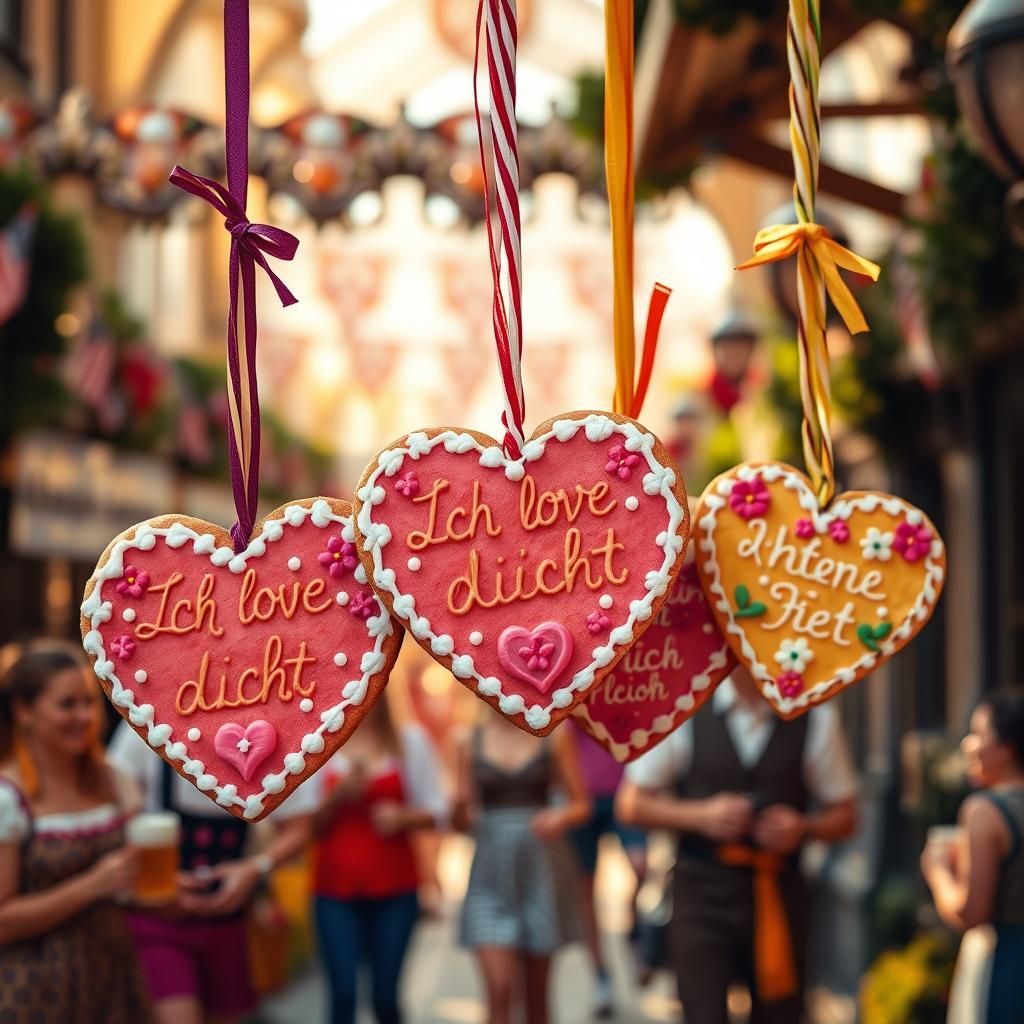Oktoberfest Gingerbread Hearts with Icing