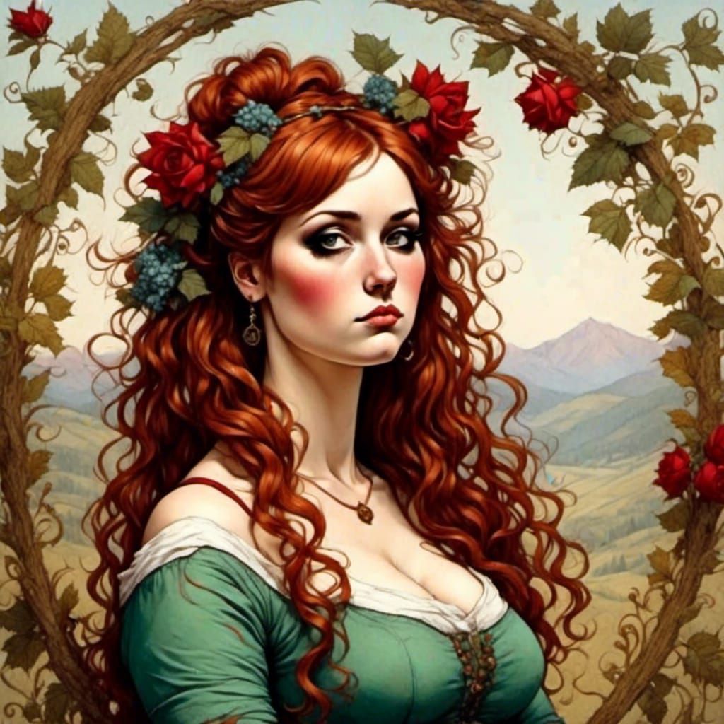 Hillbilly Poetess in Botticelli Style