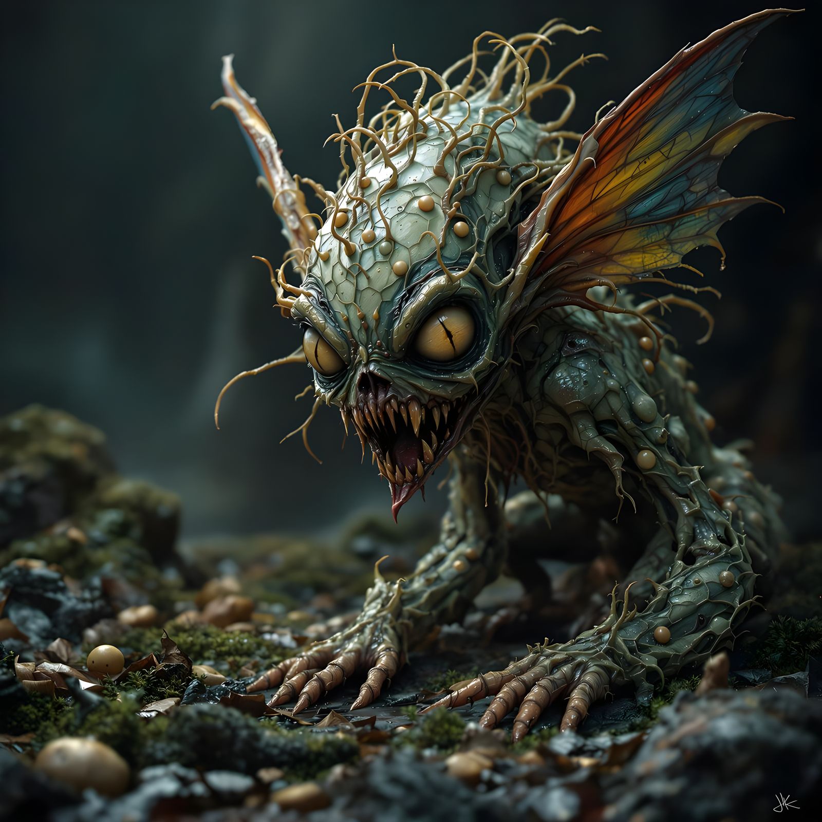 Ethereal Rotting Pixie in a Dark Mystical Realm