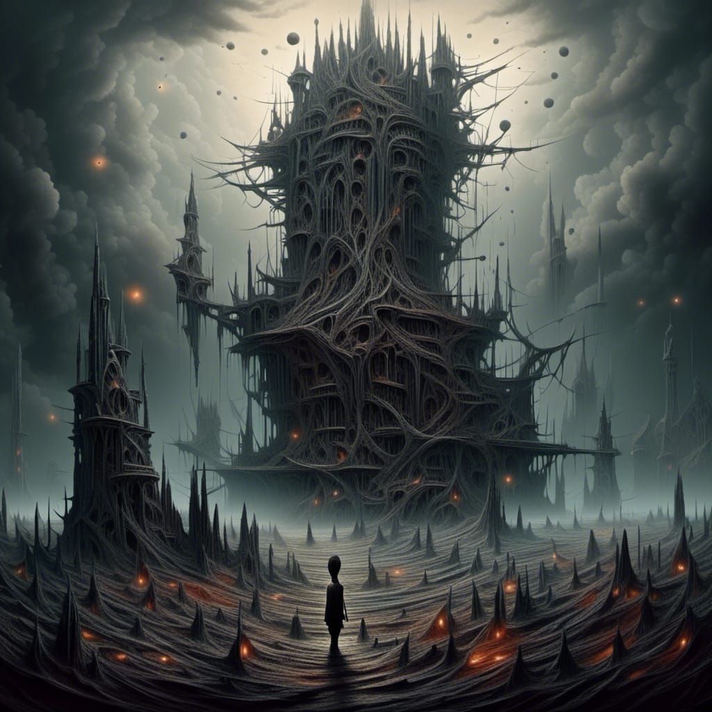 Death Reaching for the Moon: Surreal Horror Art