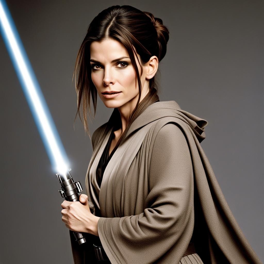 Jedi Knight Character in Sci-Fi Style