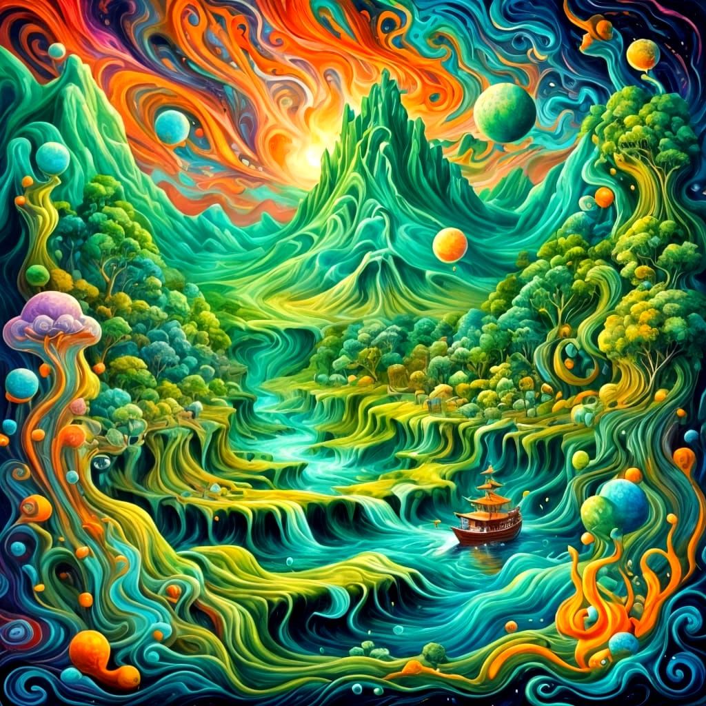 Enchanted Green World Matte Painting