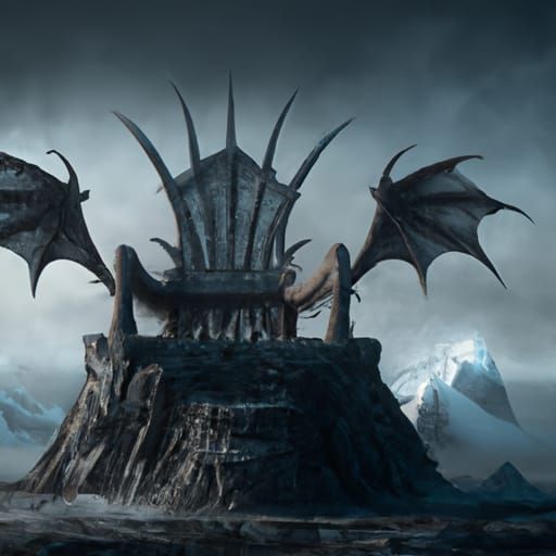 Epic Dragon Bone Throne Digital Matte Painting