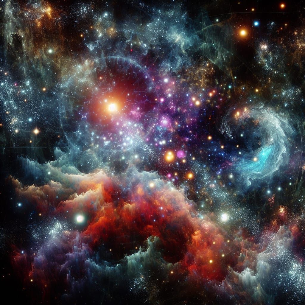 Cosmic Semiotics: Astral Illustration in Holographic Style