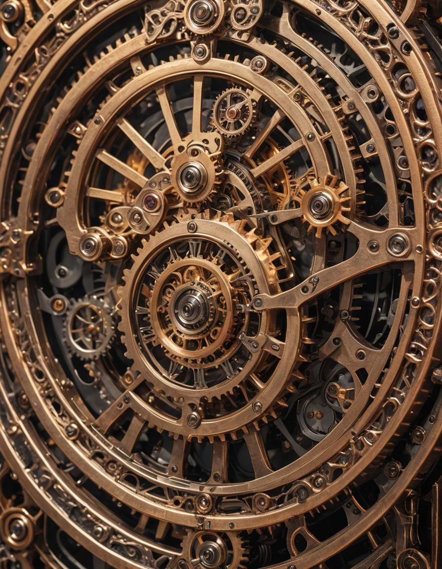 Steampunk Clockwork Monolith in Victorian Gothic Style