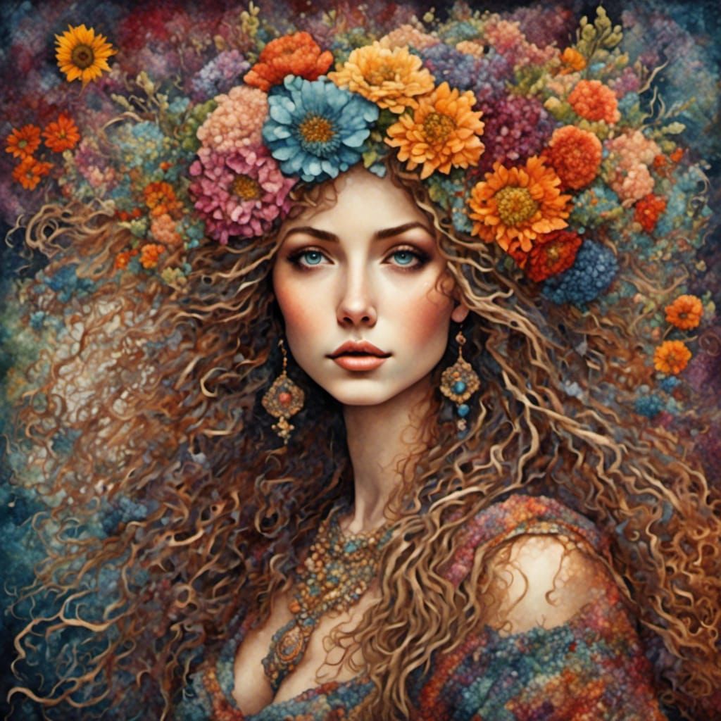 Renaissance Scene as Colorful Woven Tapestry