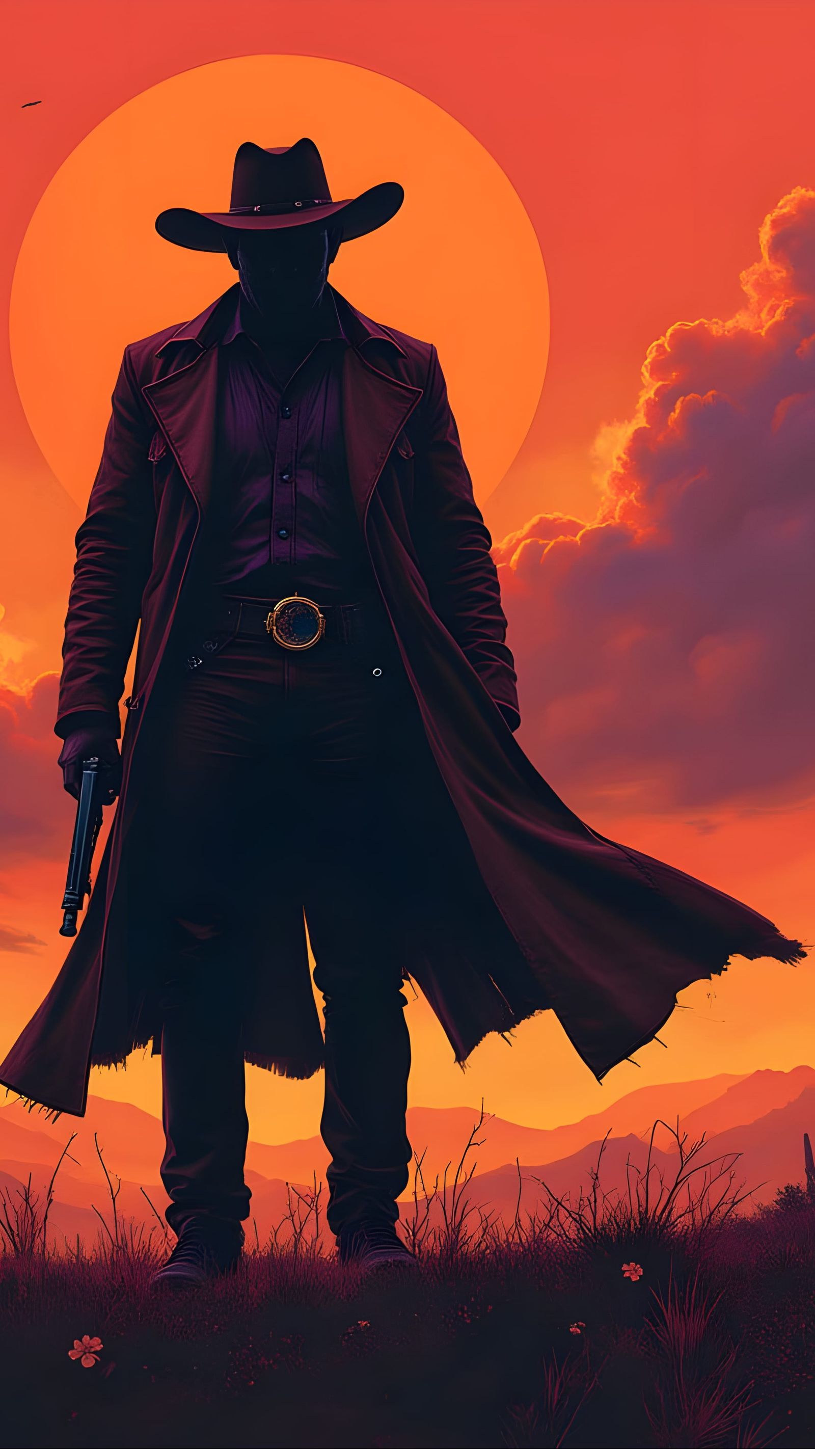 Risograph Gunslinger in a Grindhouse Aesthetic