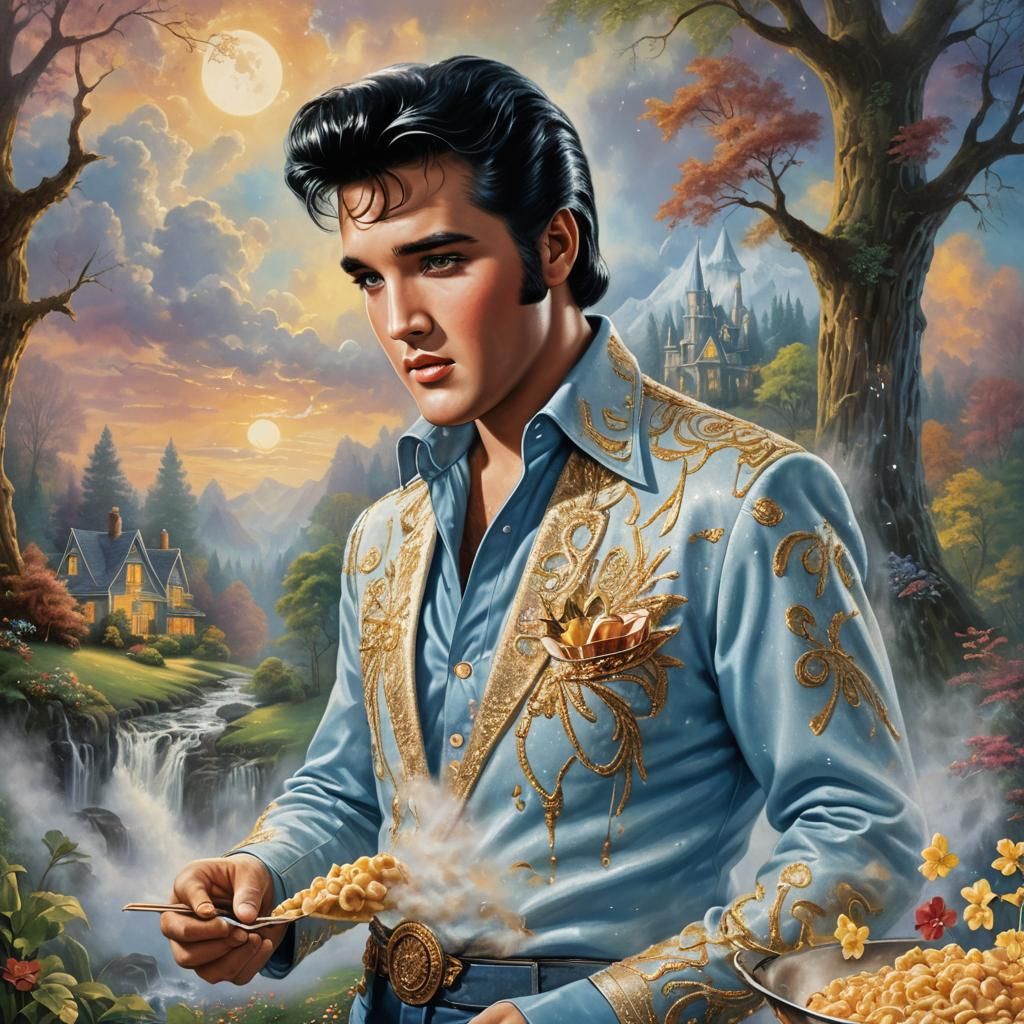 Elvis Presley Cereal Box Cover: Ethereal Fantasy Art