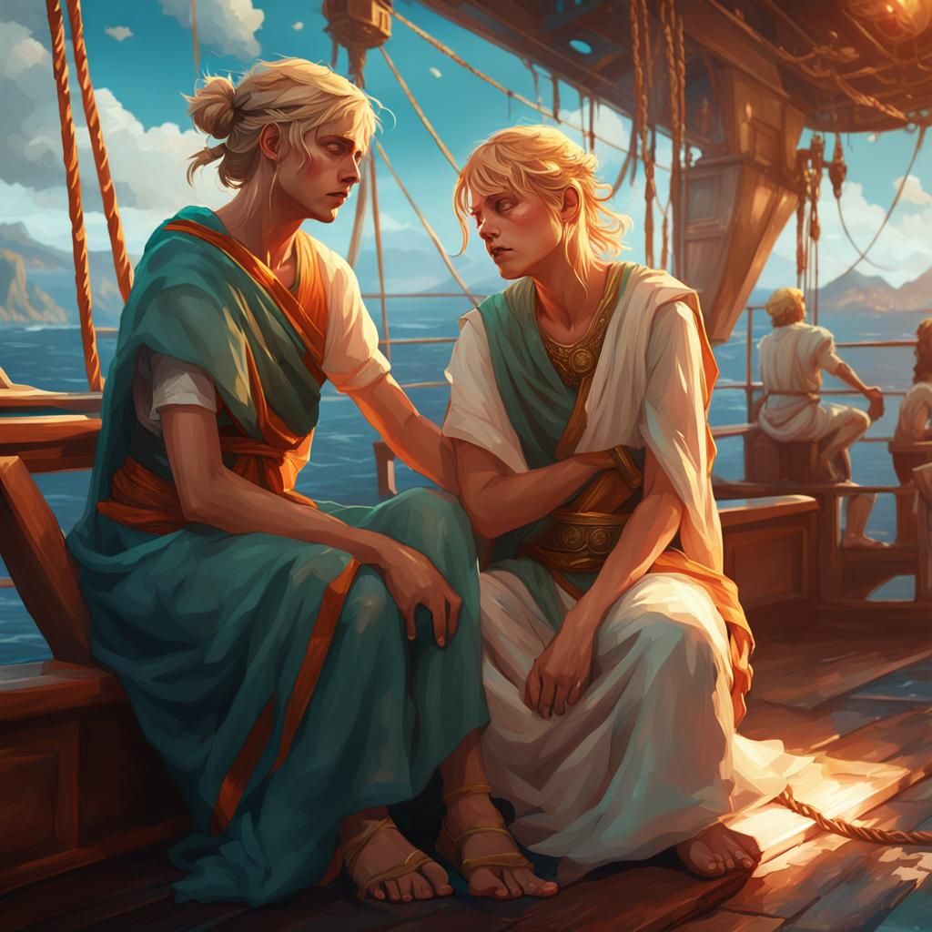 Abduction Scene: Toga-Clad Woman and Prince