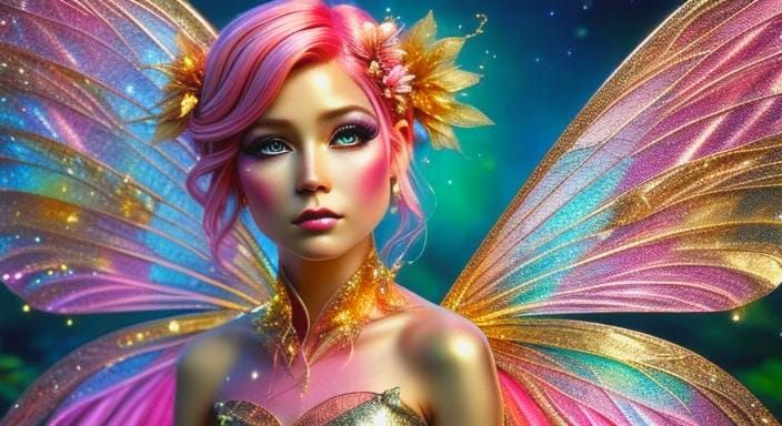 Fairy of Radiant Beauty in Pastel Hues
