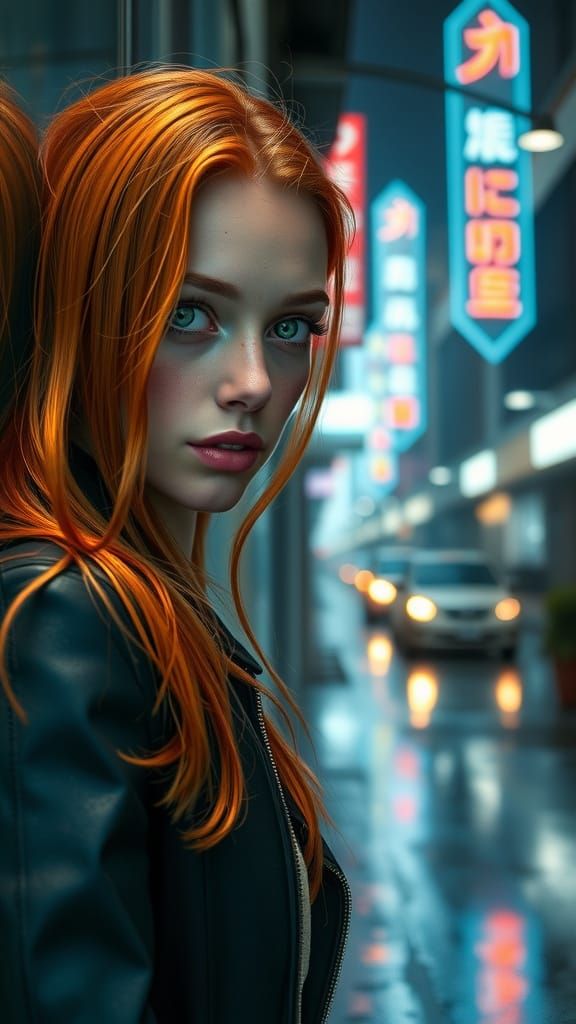 Cyberpunk Airbrush Portrait of a Scandinavian Woman