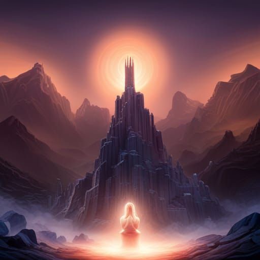 Dramatic Praying Hands Digital Matte Painting