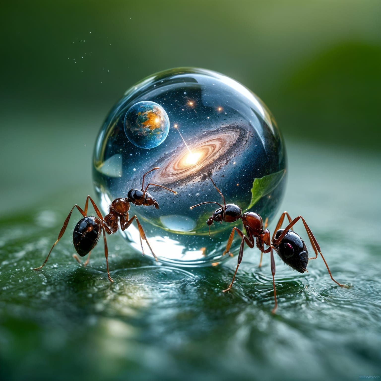 Ant Drinking the Universe: Macro Photography