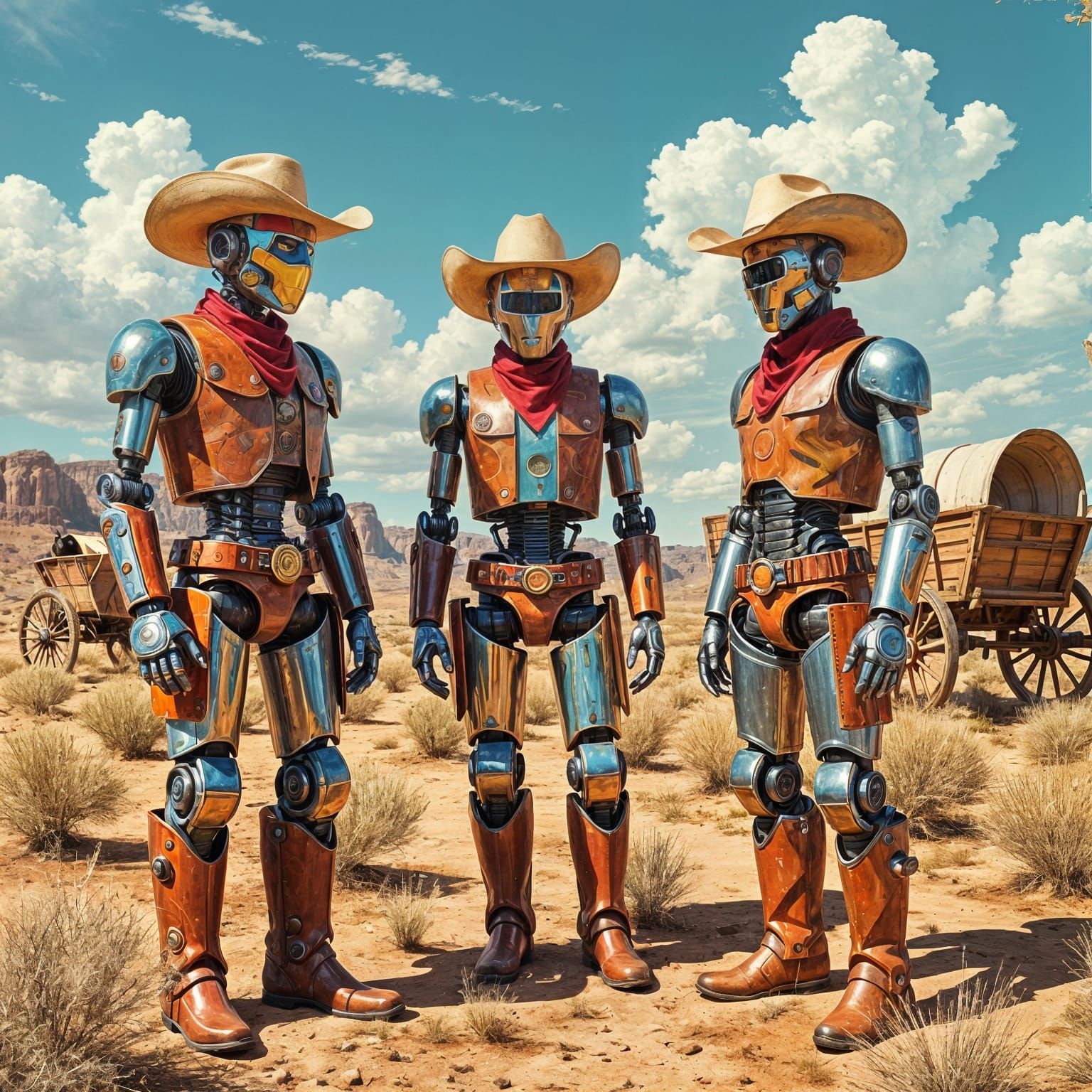 Robots in the Wild West: Abstract Collage Painting