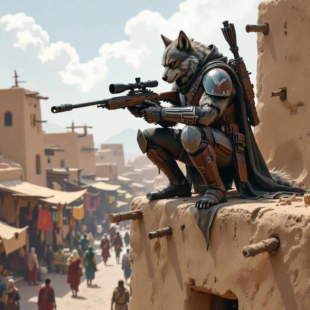 Werewolf Mandalorian Sniper Roost on Alien Planet