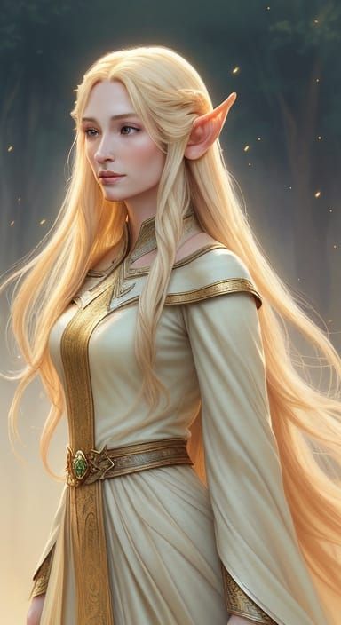 Elegant High Elf Portrait in Golden Light