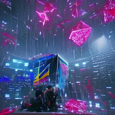 Cyberpunk Star Cube: A Neon Dreamscape