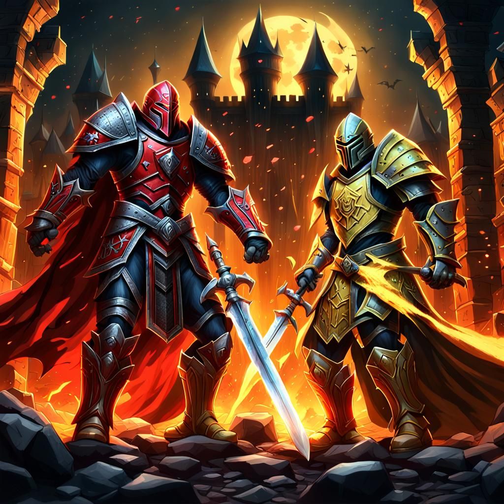 Death Knight vs Paladin in Haunted Ruins