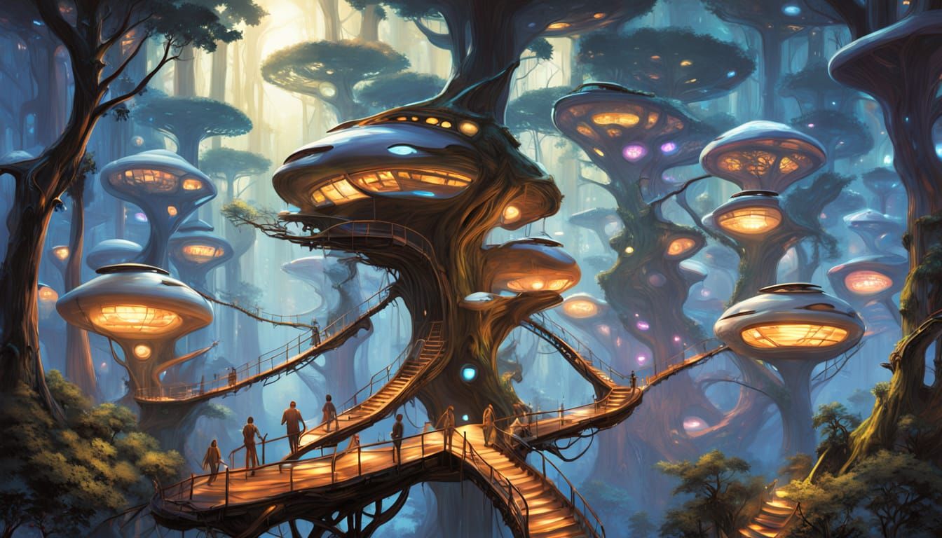 Ethereal Organic Futurism in an Alien Forest